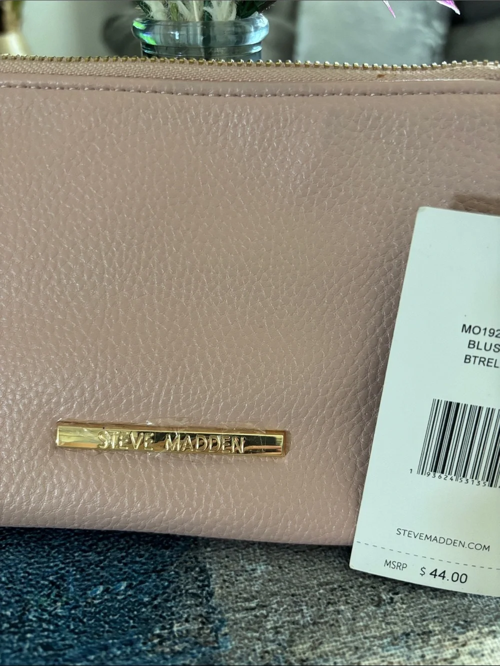 Steve Madden Pink Pebbled Leather Wristlet Clutch